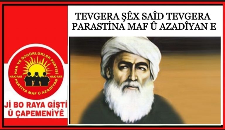 TEVGERA ŞÊX SAÎD TEVGERA PARASTİNA MAF Û AZADÎYAN E