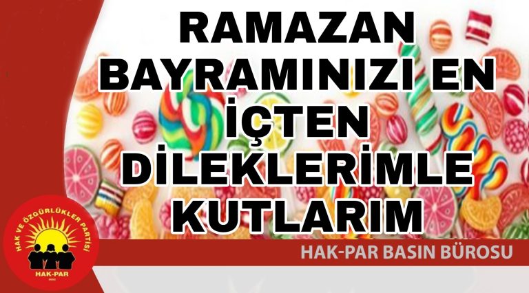 RAMAZAN BAYRAMINIZI EN İÇTEN DİLEKLERİMLE KUTLARIM